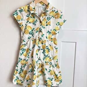 🍋 Girl’s Collared Button-Front Short-Sleeve Dress